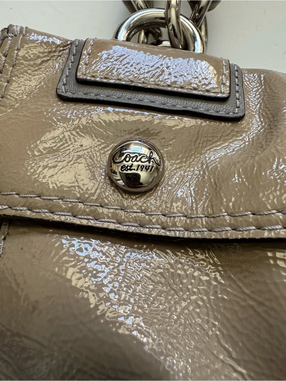 Coach Vintage Chelsea Peyton Carryall Leather Satchel with Turnlock